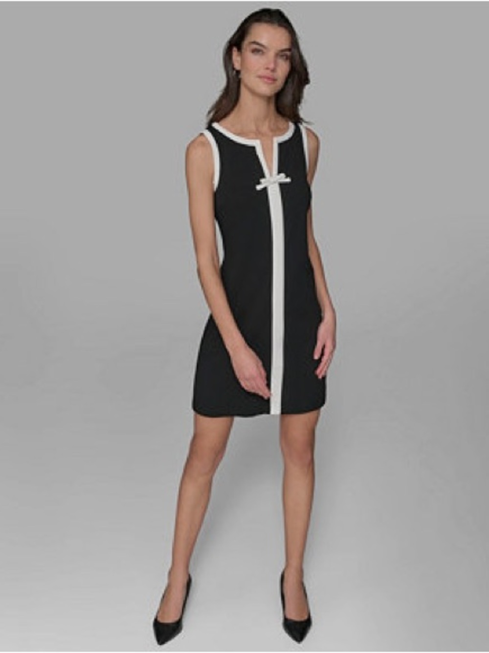 Karl Lagerfeld Black and White Sleeveless Mini Dress